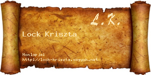 Lock Kriszta névjegykártya